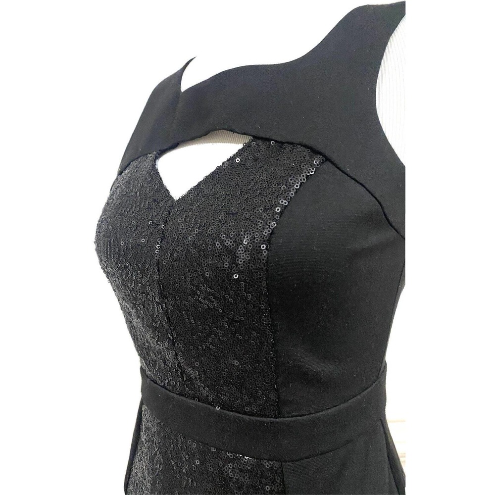 Bcbgeneration Dress Black Sequins Sleeveless Fitt… - image 3